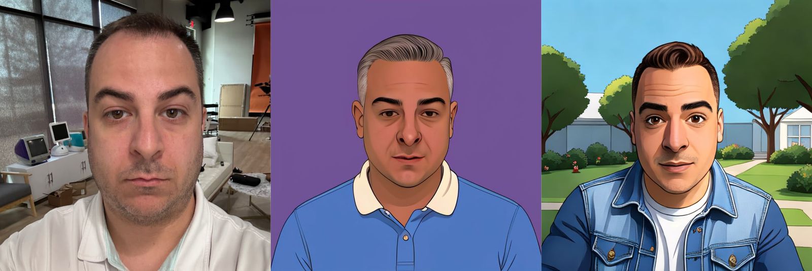 图乐园插图 Illustration 效果，中间为&nbsp;iOS 18.6，右侧为&nbsp;iOS 26