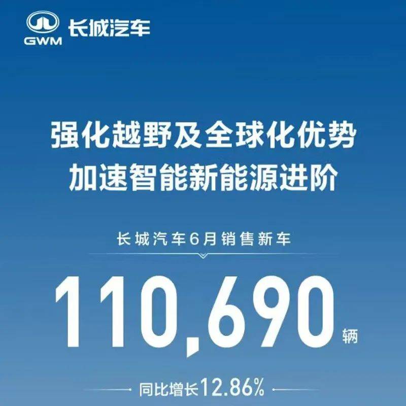 长城汽车:6月销量11.07万台,欧拉、皮卡、坦克下滑!